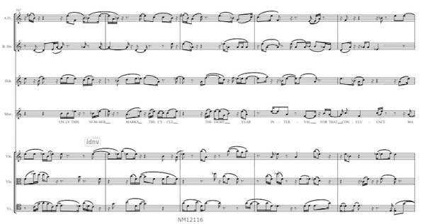 Numbers/De Monade, Numero et Figura für (Mezzo-)Sopran, Hackbrett, Altflöte, Oboe d’amore, Bassetthorn, Violine, Viola und Violoncello (2000) Numbers/De Monade, Numero et Figura für (Mezzo-)Sopran, Hackbrett, Altflöte, Oboe d’amore, Bassetthorn, Violine, Viola und Violoncello (2000)