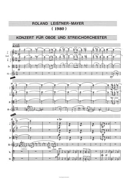 Konzert für Oboe und Streichorchester Konzert für Oboe und Streichorchester