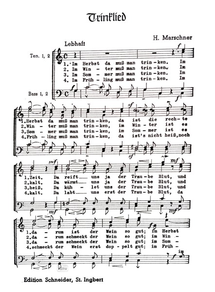 Trinklied / Heut wollen wir fröhlich sein für Männerchor Trinklied / Heut wollen wir fröhlich sein für Männerchor