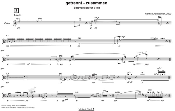 Getrennt-Zusammen für Oboe, Viola und Gitarre in beliebiger Kombination oder solistisch Getrennt-Zusammen für Oboe, Viola und Gitarre in beliebiger Kombination oder solistisch