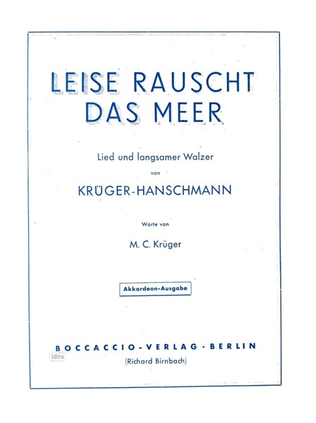 Leise rauscht das Meer für Akkordeon Leise rauscht das Meer für Akkordeon