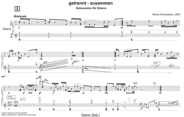 Getrennt-Zusammen für Oboe, Viola und Gitarre in beliebiger Kombination oder solistisch Getrennt-Zusammen für Oboe, Viola und Gitarre in beliebiger Kombination oder solistisch