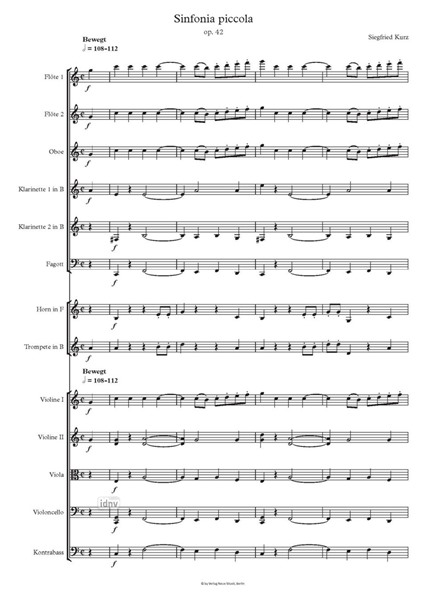 Sinfonia piccola für Orchester Sinfonia piccola für Orchester