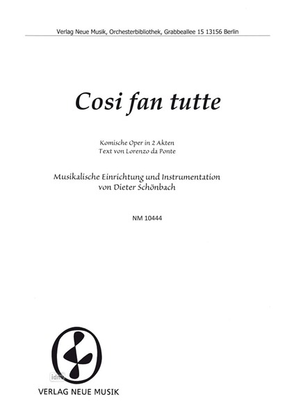 Cosí Fan Tutte für Kammerensemble Cosí Fan Tutte für Kammerensemble