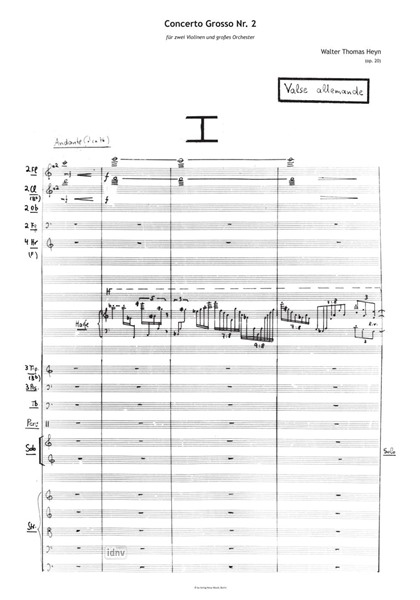 Concerto Grosso Nr. 2 für zwei Violinen und Orchester Concerto Grosso Nr. 2 für zwei Violinen und Orchester