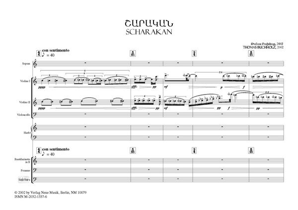 Scharakan für Solosopran und Kammerensemble (2002) Scharakan für Solosopran und Kammerensemble (2002)