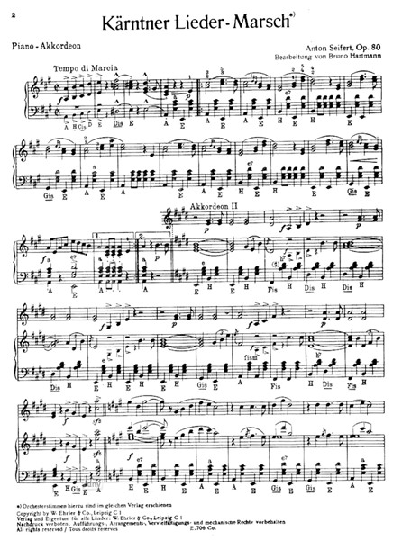 Kärntner Liedermarsch op. 80 für Akkordeon Kärntner Liedermarsch op. 80 für Akkordeon
