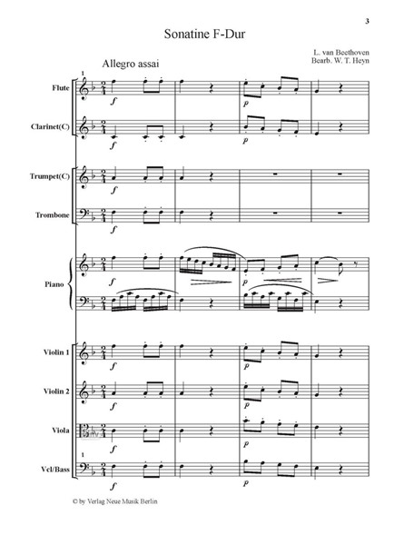 Sonatine F-Dur für Klavier und kleines Orchester (Laienorchester) Sonatine F-Dur für Klavier und kleines Orchester (Laienorchester)