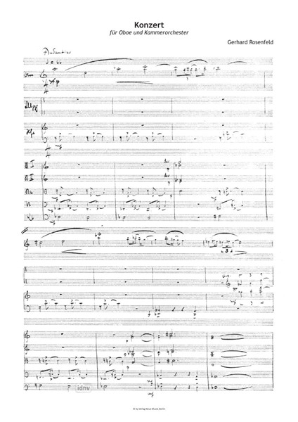 Konzert für Oboe und Kammerorchester Konzert für Oboe und Kammerorchester
