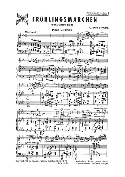 Frühlingsmärchen für Saxophon und Klavier Frühlingsmärchen für Saxophon und Klavier