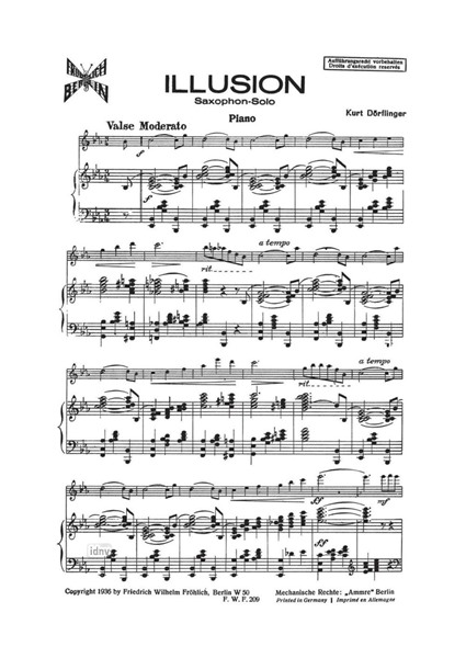 Illusion für Saxophon und Klavier Illusion für Saxophon und Klavier