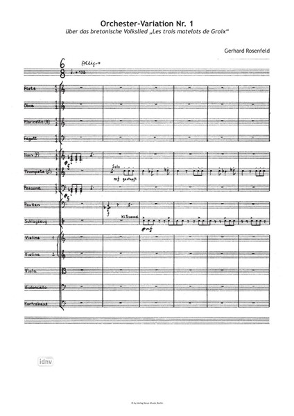 Orchester-Variation Nr. 1 für Orchester Orchester-Variation Nr. 1 für Orchester