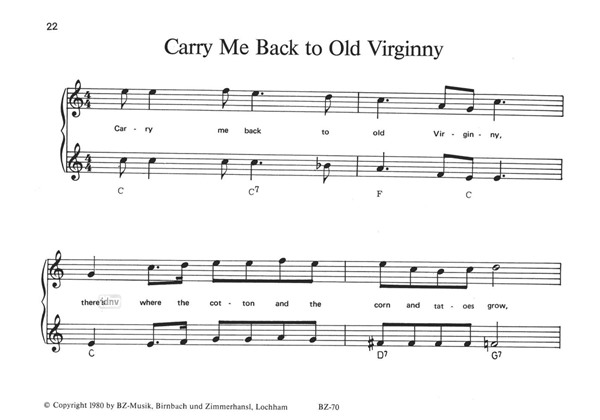 Folksongs aus Amerika Bd. 1 für 1 oder 2 C-Blockflöten Folksongs aus Amerika Bd. 1 für 1 oder 2 C-Blockflöten