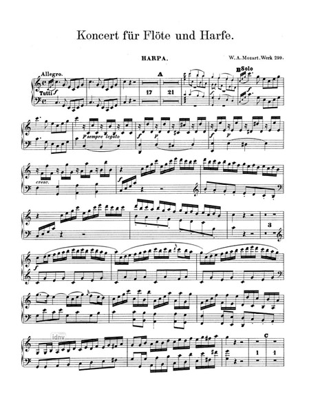 Konzert (KV 299) für Flöte, Harfe und Kammerorchester Konzert (KV 299) für Flöte, Harfe und Kammerorchester
