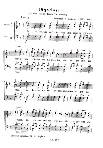 Jägerlust / Trinklied für Männerchor Jägerlust / Trinklied für Männerchor