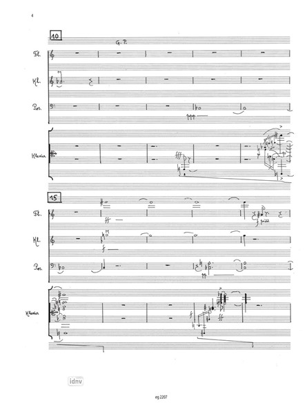 Quartett für Flöte, Klarinette (B), Posaune und Klavier (2007) Quartett für Flöte, Klarinette (B), Posaune und Klavier (2007)