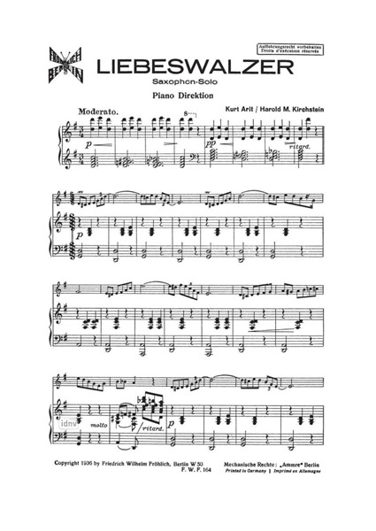 Liebeswalzer für Saxophon und Klavier Liebeswalzer für Saxophon und Klavier