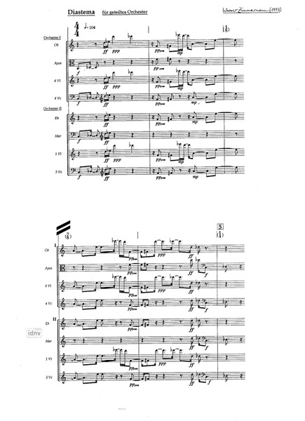 Diastasis (a) / Diastema (b) für 2 Orchester ohne Dirigenten (1991-92) Diastasis (a) / Diastema (b) für 2 Orchester ohne Dirigenten (1991-92)