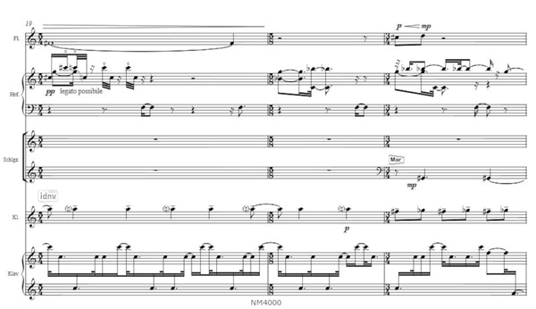 Kore für Flöte, Harfe, Schlagzeug, Klarinette (B), Klavier (2010) Kore für Flöte, Harfe, Schlagzeug, Klarinette (B), Klavier (2010)