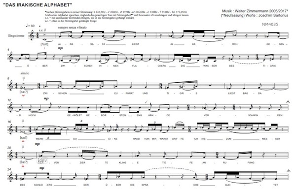 Das irakische Alphabet für Mezzosopran & 7 Stimmgabeln (2017) Das irakische Alphabet für Mezzosopran & 7 Stimmgabeln (2017)