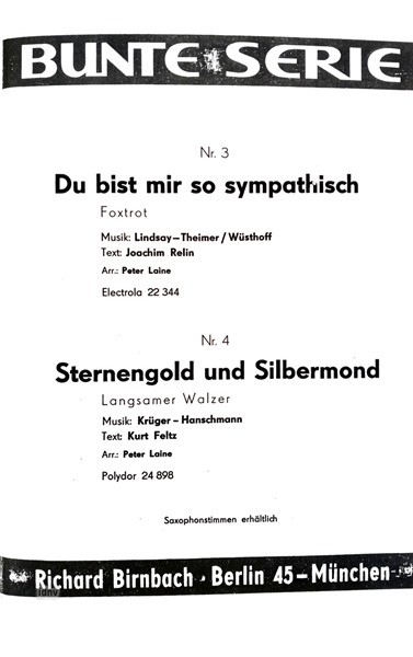 Du bist mir so sympathisch / Sternengold und Silbermond für Combo Du bist mir so sympathisch / Sternengold und Silbermond für Combo