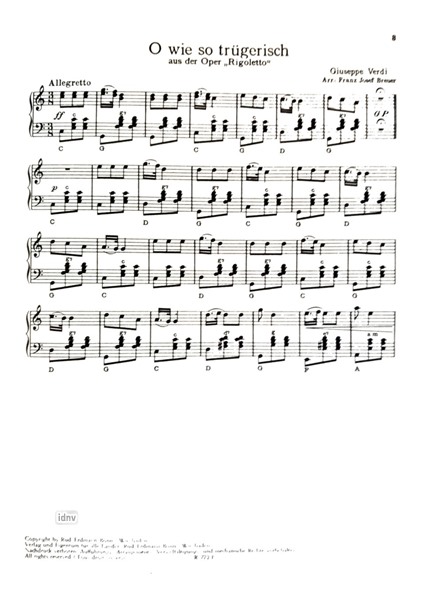 Santa Lucia / "O wie so trügerisch" für Akkordeon Santa Lucia / "O wie so trügerisch" für Akkordeon