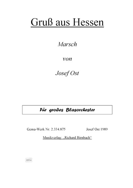 Gruß aus Hessen für Blasorchester Gruß aus Hessen für Blasorchester