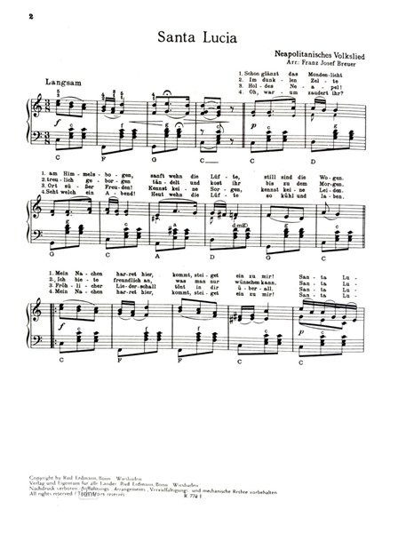 Santa Lucia / "O wie so trügerisch" für Akkordeon Santa Lucia / "O wie so trügerisch" für Akkordeon