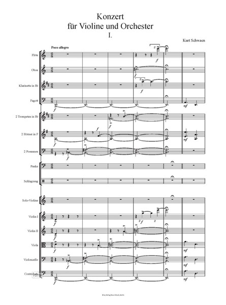 Konzert für Violine und Orchester Konzert für Violine und Orchester