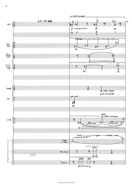 anti für Sopran, 3 Sprecher, kleine Flöte, kleine Klarinette in Es, Sopranino-Saxophon in Es, Trompete, Tuba, E-Bass und Schlagwerk (3 Spieler) anti für Sopran, 3 Sprecher, kleine Flöte, kleine Klarinette in Es, Sopranino-Saxophon in Es, Trompete, Tuba, E-Bass und Schlagwerk (3 Spieler)