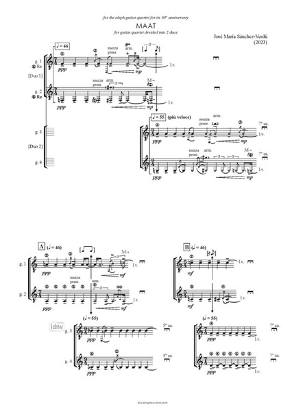 MAAT für Gitarrenquartett (2023) MAAT für Gitarrenquartett (2023)