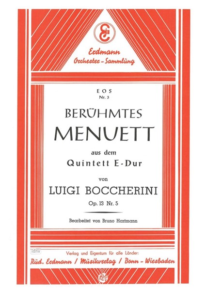 Berühmtes Menuett Op. 13 Nr. 5 für Salon-Orchester Berühmtes Menuett Op. 13 Nr. 5 für Salon-Orchester