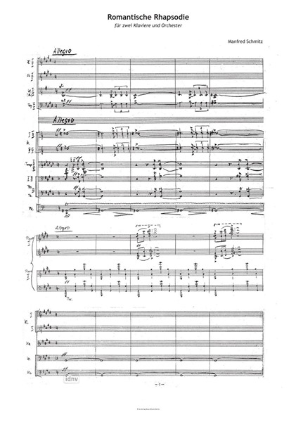 Romantische Rhapsodie für 2 Klaviere und Orchester Romantische Rhapsodie für 2 Klaviere und Orchester