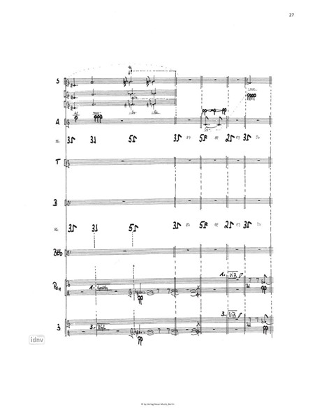 "Sopra un basso rilievo antico sepolcrale …" für gemischten Chor, Basstuba, 4 Schlagzeuger und Live-Elektronik "Sopra un basso rilievo antico sepolcrale …" für gemischten Chor, Basstuba, 4 Schlagzeuger und Live-Elektronik