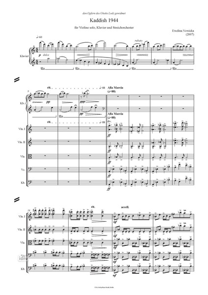 Kaddish 1944 für Violine und Orchester Kaddish 1944 für Violine und Orchester