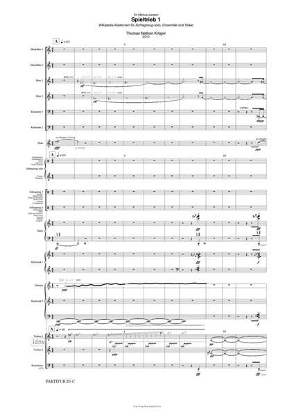 Spieltrieb 1 für Schlagzeug solo, Ensemble und Video (2010) Spieltrieb 1 für Schlagzeug solo, Ensemble und Video (2010)