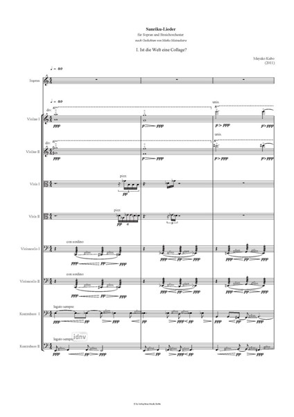 Sanriku-Lieder für Sopran und Streichorchester (2011) Sanriku-Lieder für Sopran und Streichorchester (2011)