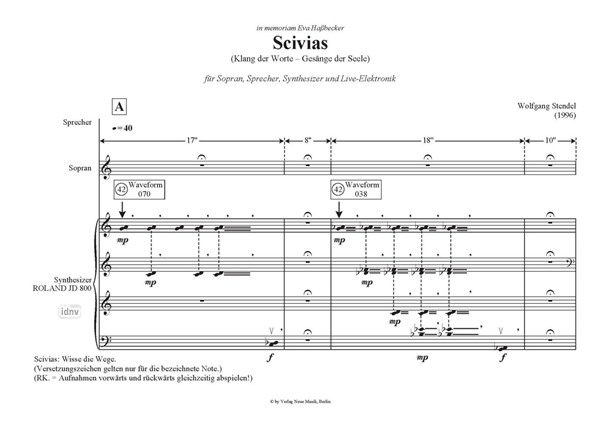Scivias für Sopran, Sprecher, Synthesizer und Live-Elektronik (1996) Scivias für Sopran, Sprecher, Synthesizer und Live-Elektronik (1996)