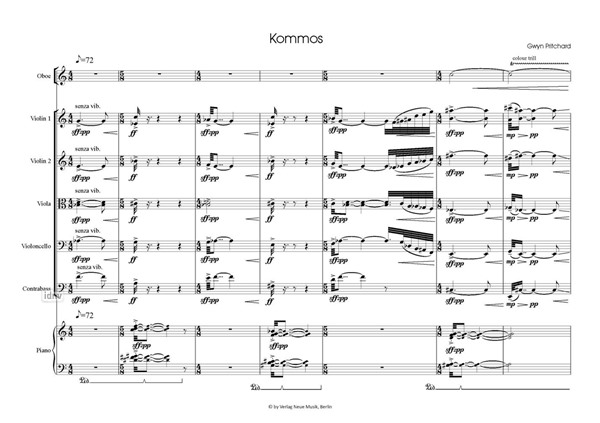 Kommos für Oboe, Streicher und Klavier Kommos für Oboe, Streicher und Klavier