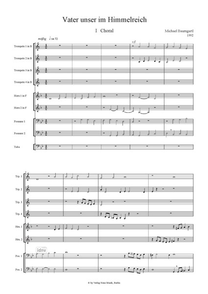 Vater unser im Himmelreich für Blechbläserensemble (1992) Vater unser im Himmelreich für Blechbläserensemble (1992)