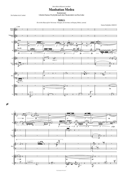 Manhattan Medea Kammeroper für 6 Musiker und 5 Sänger (2011) Manhattan Medea Kammeroper für 6 Musiker und 5 Sänger (2011)