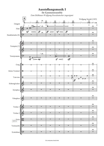 Ausstellungsmusik I für Kammerensemble (1987) Ausstellungsmusik I für Kammerensemble (1987)