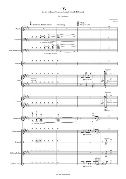"- V." für Ensemble (2012) "- V." für Ensemble (2012)
