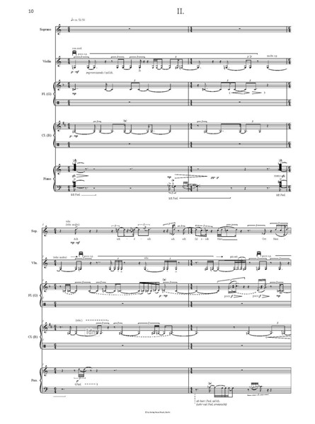 Unstern für Sopran, Violine, Altflöte, Klarinette und Klavier (2011) Unstern für Sopran, Violine, Altflöte, Klarinette und Klavier (2011)