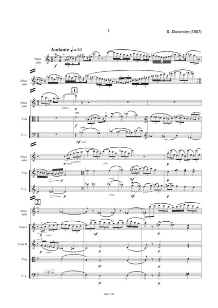 Konzert für Oboe und Kammerensemble (1987) Konzert für Oboe und Kammerensemble (1987)