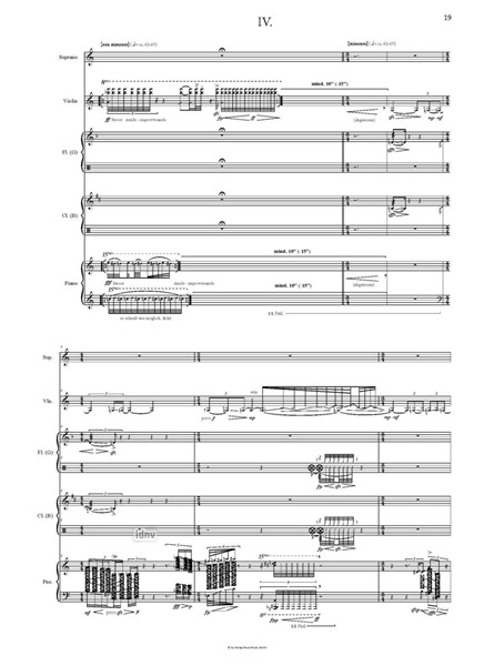 Unstern für Sopran, Violine, Altflöte, Klarinette und Klavier (2011) Unstern für Sopran, Violine, Altflöte, Klarinette und Klavier (2011)
