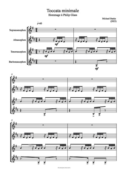 Toccata minimale für Saxophonquartett (2025) Toccata minimale für Saxophonquartett (2025)