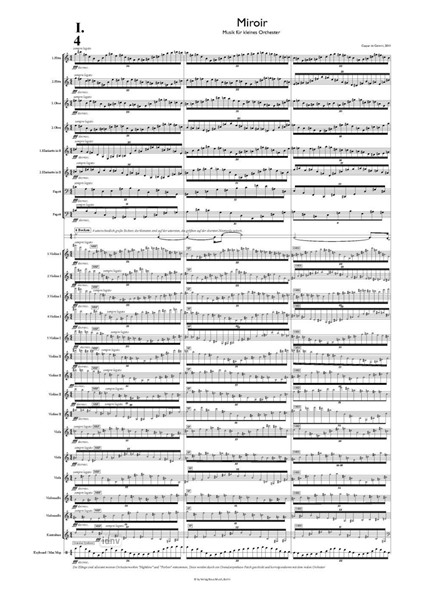Miroir für Orchester mit Elektronik (2011) Miroir für Orchester mit Elektronik (2011)