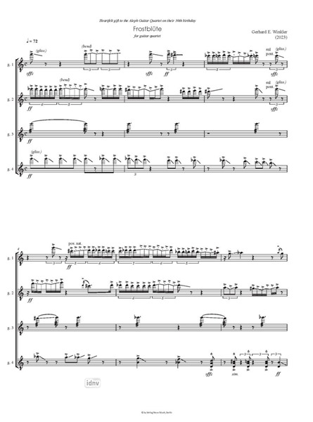 Frostblüte für Gitarrenquartett Frostblüte für Gitarrenquartett