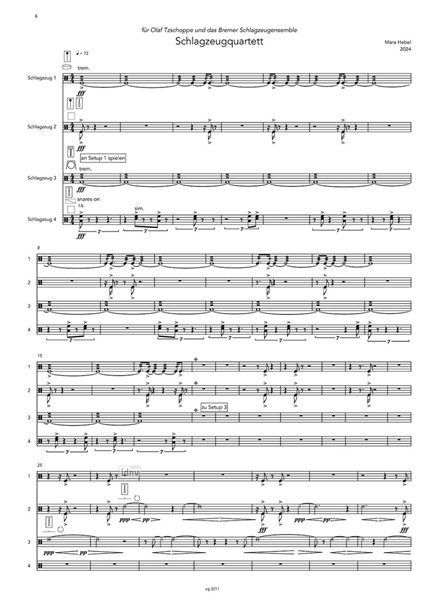 Schlagzeugquartett für Schlagzeugquartett (2024) Schlagzeugquartett für Schlagzeugquartett (2024)